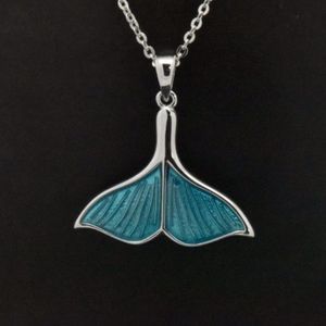 Silver Sal Life Blue Mermaid Fin Marine Necklace